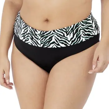 Säker betalning Elomi Zulu Rhythm Fold Bikini Brief Svart/Vit 48 Dam