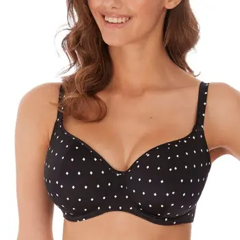 Freya Jewel Cove Sweatheart Padded Bikini Top Svart I 90 Dam Sänkt pris