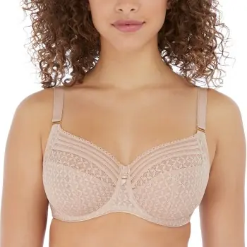 Freya BH Viva Underwire Side Support Lace Bra Beige polyamid L 65 Dam Expressleverans