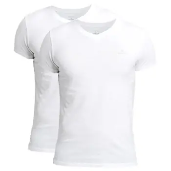 Gant 2P Basic V-Neck T-Shirt Vit bomull X-Large Herr Sänkt pris
