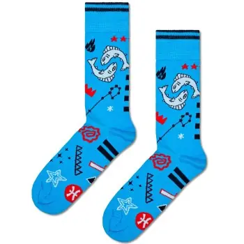 Säker betalning Happy Sock Zodiac Signs Pisces Sock Strumpor Blå Mönstrad Strl 36/40
