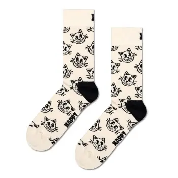Happy socks Strumpor Cat Sock Vit/Svart Strl 36/40 Extra rabatt