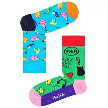 Kampanj Happy socks Strumpor Rock Your Socks Friend Kids Sock Blå/Grön bomull 7-9 år Barn