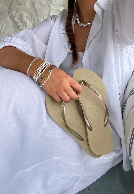 Havaianas Slim Guld Strl 35/36 Dam Billigare