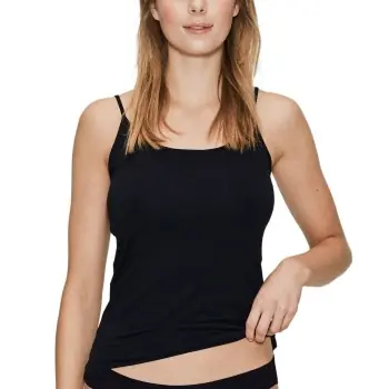 JBS of Denmark Organic Cotton Top Narrow Strap Svart ekologisk bomull Large Dam Kampanjpris