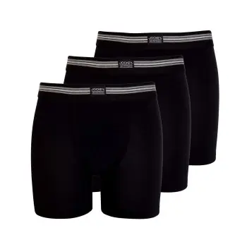 I lager Jockey Kalsonger 3P Cotton Stretch Boxer Trunk Svart bomull Medium Herr