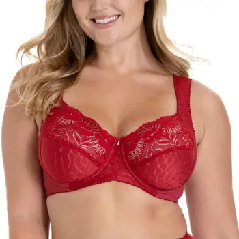 Miss Mary Jacquard And Lace Underwire Bra BH Röd B 80 Dam Populär