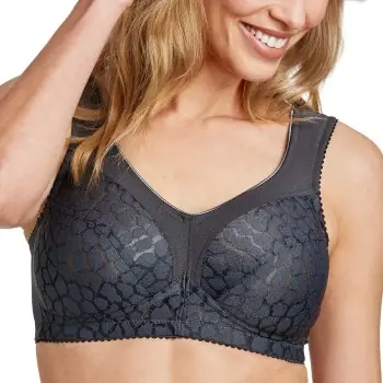 Begränsat erbjudande Miss Mary Lovely Jacquard Soft Bra BH Mörkgrå G 95 Dam
