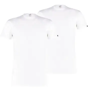 Puma 2P Everyday Basic Crew Tee Vit bomull Small Herr I lager