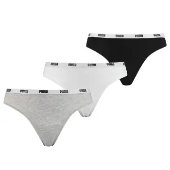 Puma Trosor 3P Iconic String Svart/Grå bomull Large Dam Lågt pris
