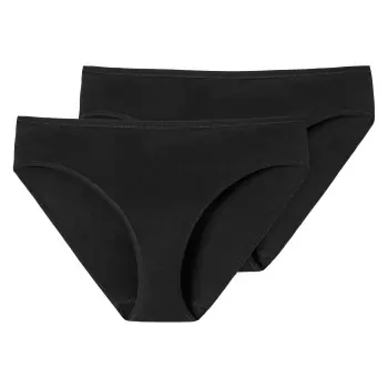 Kundfavorit Schiesser Trosor 2P 95-5 Organic Tai Svart bomull 36 Dam