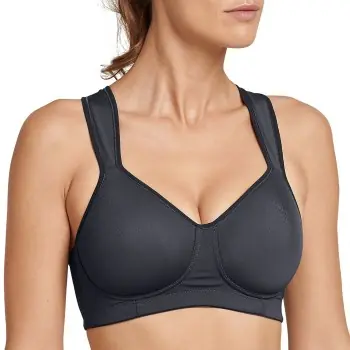 Sänkt pris Schiesser BH Active Sport Medium Support Bra Antracit D 75 Dam