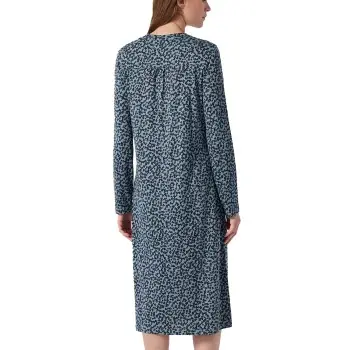 Schiesser Classic Comfort Fit Interlock Shirt Blå Mönstrad 38 Dam Populär