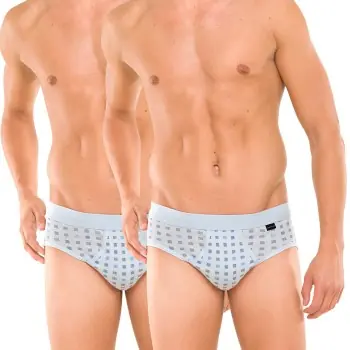 Schiesser Kalsonger 2P Essentials Sport Briefs With Fly 3XL Ljusblå bomull 3XL Herr Begränsat erbjudande