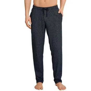 Schiesser Mix and Relax Jersey Lounge Pants 3XL Blå Mönstrad bomull 3XL Herr Kampanj