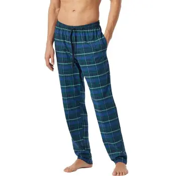 Lågt pris Schiesser Mix and Relax Long Organic Jersey Pants Blå/Grön bomull XX-Large Herr