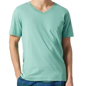 Schiesser Mix and Relax Organic V-neck T-Shirt Mintgrön bomull XX-Large Herr Fynd