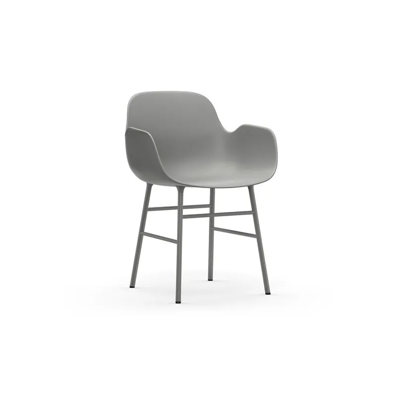 Endast denna vecka Normann Copenhagen - Form Armchair Steel - Matstol - Steel / Grey - H80 x W56 x D52 x SH44 cm