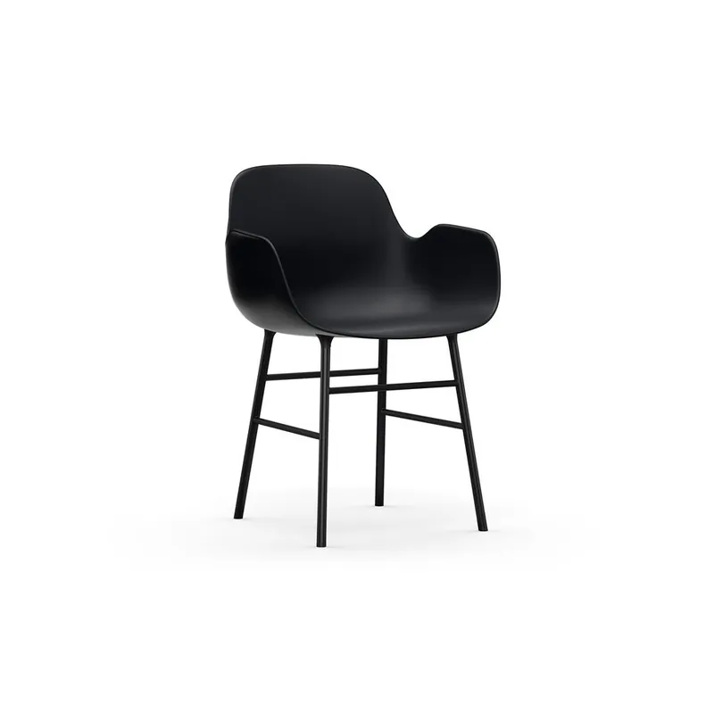 Sista chansen Normann Copenhagen - Form Armchair Steel - Matstol - Steel / Black - H80 x W56 x D52 x SH44 cm