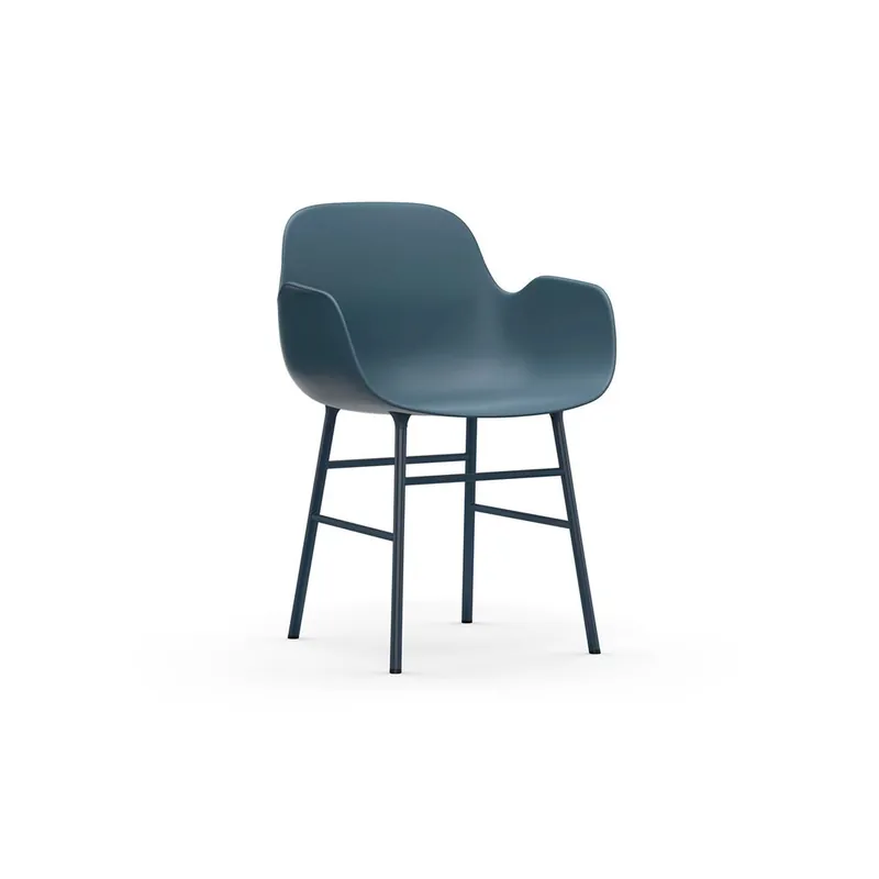 I lager Normann Copenhagen - Form Armchair Steel - Matstol - Steel / Blue - H80 x W56 x D52 x SH44 cm