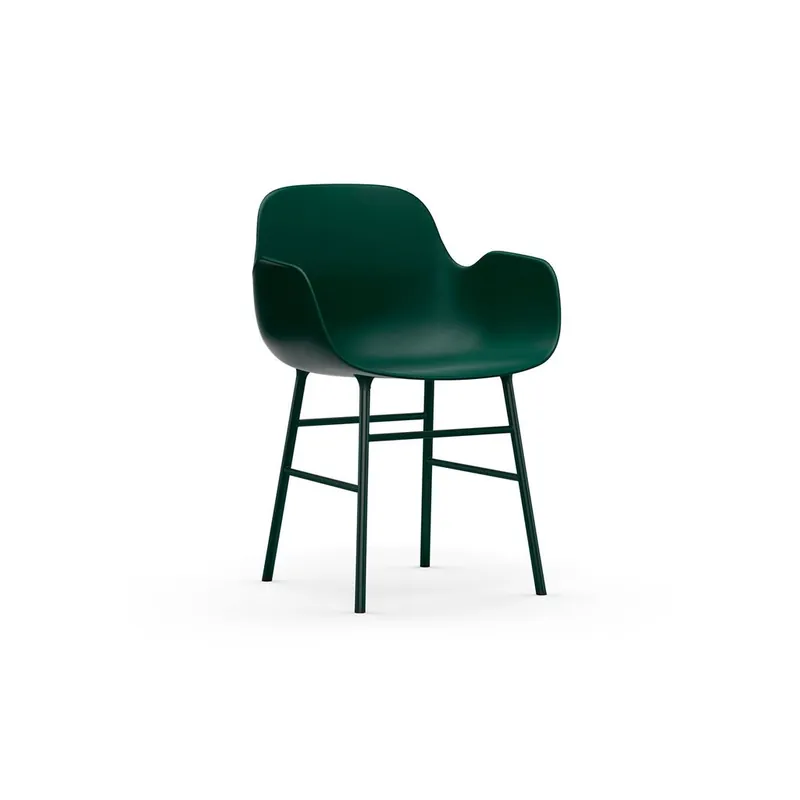 Normann Copenhagen - Form Armchair Steel - Matstol - Steel / Green - H80 x W56 x D52 x SH44 cm Rabatt